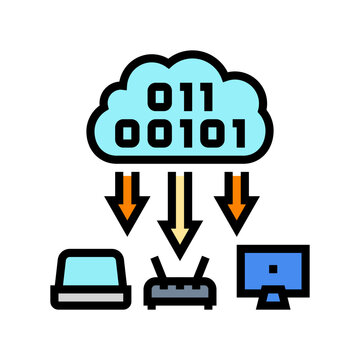 cloud computing industry color icon vector illustration