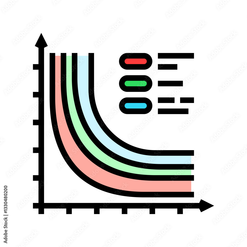 Poster loss function chart machine learning color icon vector illustration