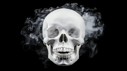 Skull surrounded by smoke
