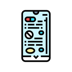 medication management app healthcare innovation color icon vector illustration