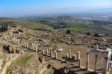 Obraz premium Ancient Roman ruins in Pergamum (Bergama) Turkiye