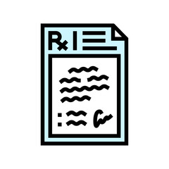 prescription pad with custom medicine color icon vector illustration