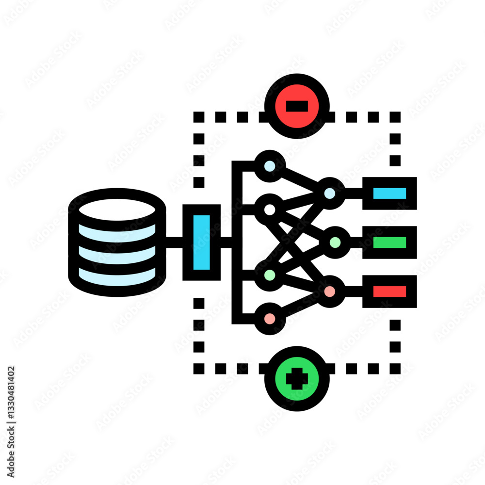 Poster reinforcement learning machine color icon vector illustration