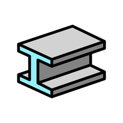 steel beam industry color icon vector illustration