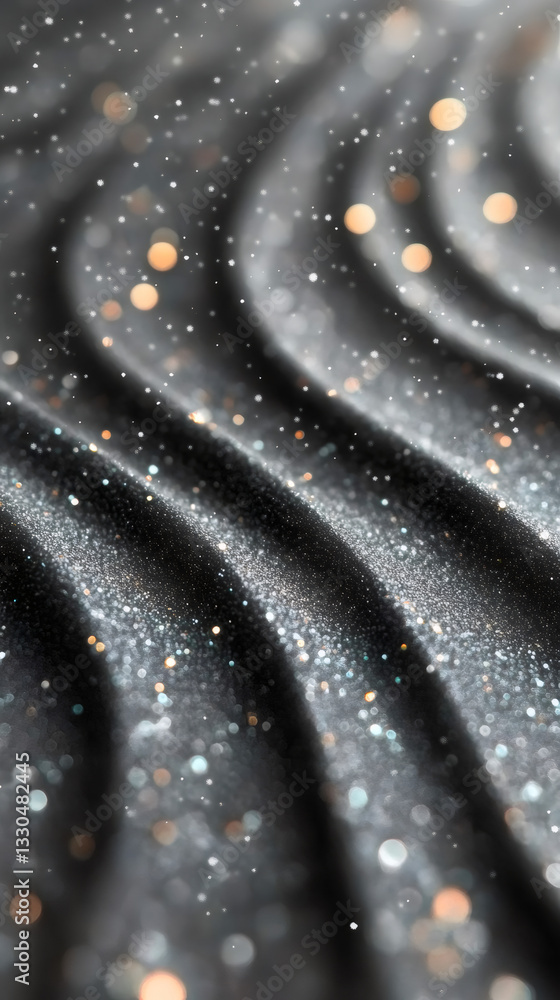 Aufkleber shimmering silver glitter pattern radiating elegant, festive luminosity with soft bokeh effect