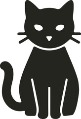 A playful and sleek cat vector design, featuring a minimalist silhouette with sharp lines and smooth curves, capturing the essence of a curious and agile feline.