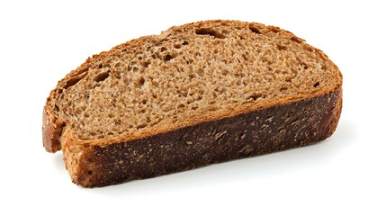 Rye bread slice isolated on white background