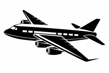 airplane line art silhouette vector illustration
