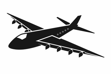 airplane line art silhouette vector illustration