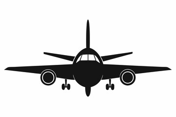 airplane line art silhouette vector illustration