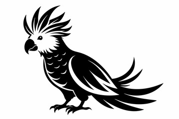cockatoo line art silhouette vector illustration