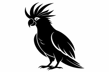 cockatoo line art silhouette vector illustration