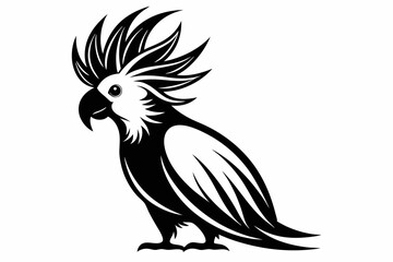 cockatoo line art silhouette vector illustration