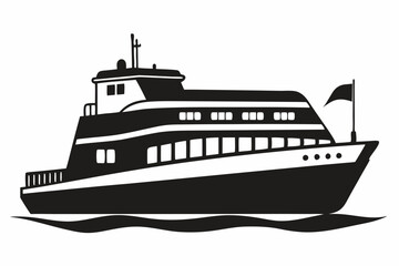 Obraz premium ferry line art silhouette vector illustration
