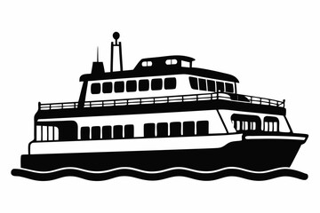 Obraz premium ferry line art silhouette vector illustration