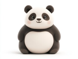 Cute Chubby Cartoon Panda with Adorable Expression  
