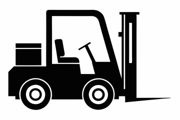 forklift line art silhouette vector illustration