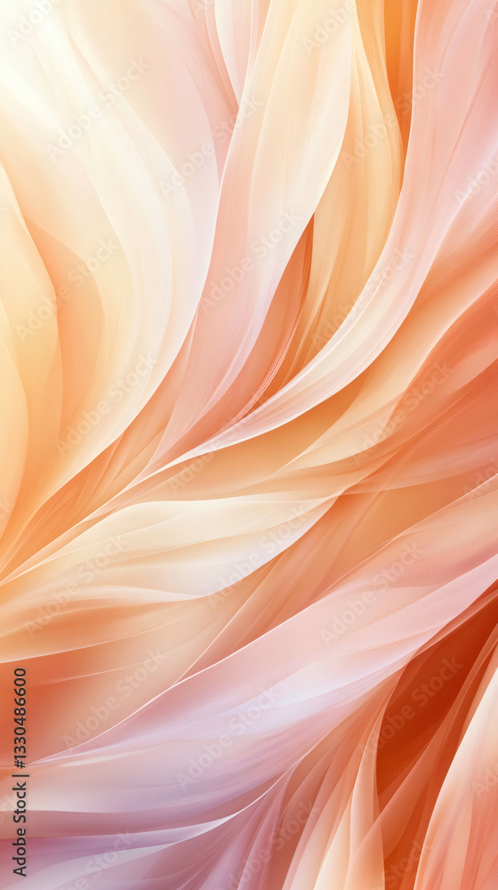 Aufkleber pastel orange and pink lines blending softly, generating elegant abstract background for digital des