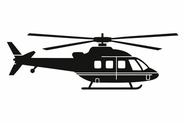 helicopter line art silhouette vector illustration