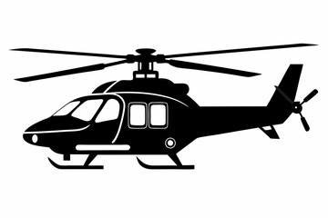 helicopter line art silhouette vector illustration