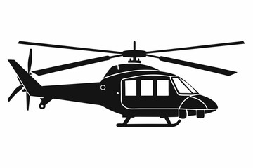 helicopter line art silhouette vector illustration
