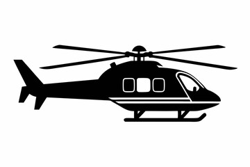 helicopter line art silhouette vector illustration