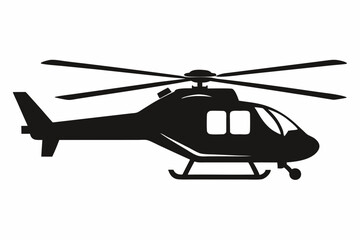 helicopter line art silhouette vector illustration