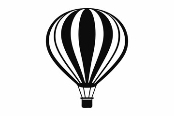 Obraz premium hot air balloon line art silhouette vector illustration