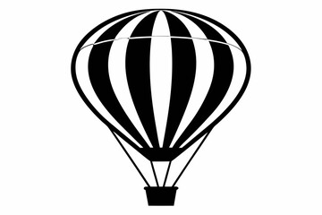 Naklejka premium hot air balloon line art silhouette vector illustration