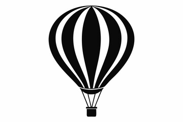 Fototapeta premium hot air balloon line art silhouette vector illustration