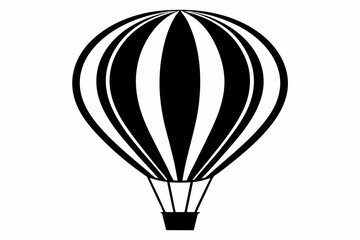 Obraz premium hot air balloon line art silhouette vector illustration