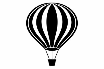 Naklejka premium hot air balloon line art silhouette vector illustration