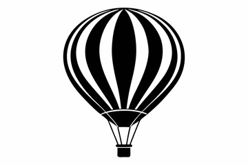 Obraz premium hot air balloon line art silhouette vector illustration