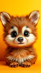 Obraz premium Adorable Red Panda Puppy: A Digital Painting of a Cute Red Panda Cub