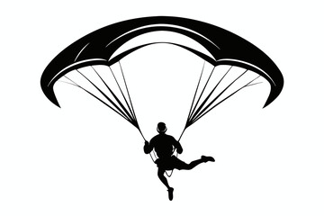 paraglider line art silhouette vector illustration