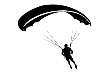paraglider line art silhouette vector illustration