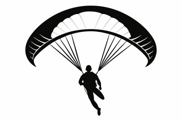 paraglider line art silhouette vector illustration