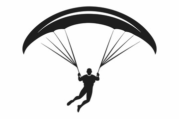 paraglider line art silhouette vector illustration