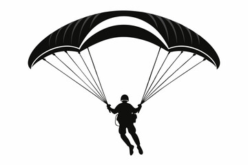 paraglider line art silhouette vector illustration