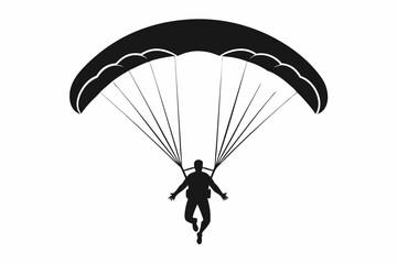 paraglider line art silhouette vector illustration