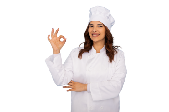 Chef showing ok sign with transparent background