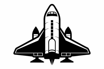 Obraz premium space shuttle line art silhouette vector illustration