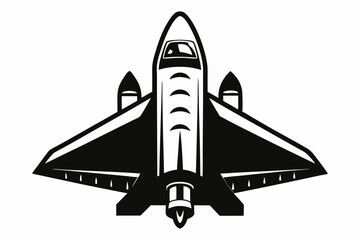 Fototapeta premium space shuttle line art silhouette vector illustration