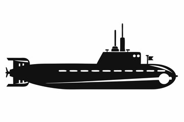 Fototapeta premium submarine line art silhouette vector illustration