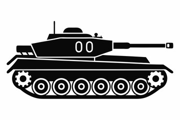 Obraz premium tank line art silhouette vector illustration