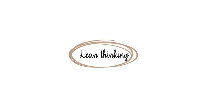 Illustration depicting Lean Thinking emphasizing value, waste reduction, and efficiency through key elements like process, transport, and organization