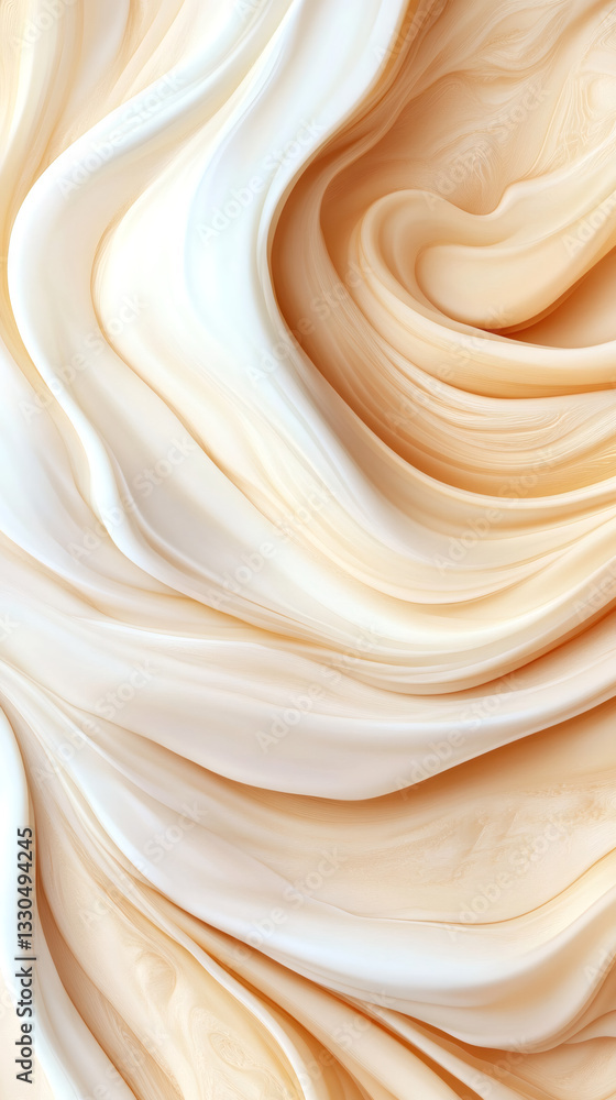 Poster beige and white abstract background forming elegant waves, perfect for websites, presentations, or a