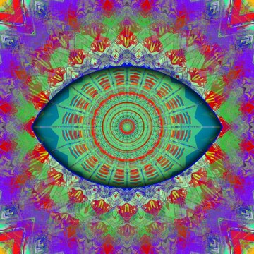 Infinite abstract mandala loop with hypnotic symmetrical patterns and rainbow hues. Perfect for club visuals, transformational events, and immersive digital art projects.