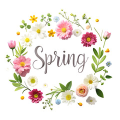 frame with flowers Isolated on transparent background