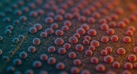 Macro View of Cellular Structure with Round Elements and Microscopic Details